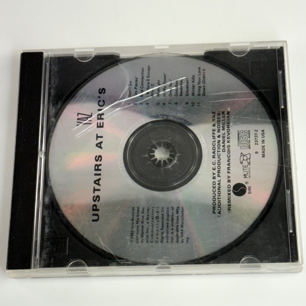 Yaz Upstairs at Eric's CD 1982 Sire Records New Wave Synth Pop Tested No Booklet